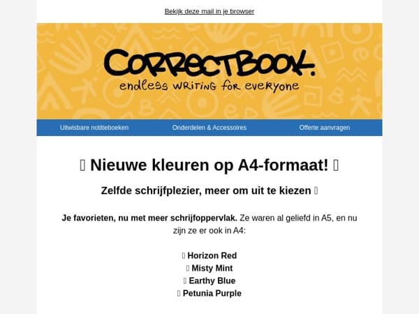 NIEUWE A4: onze populairste kleuren zijn groter gegroeid! 💜💙💚❤️