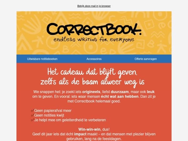 🎁 Eén cadeau. Zero afval. 100% impact.