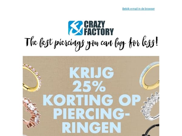 🔔 Ring ring... nog steeds 25% korting op piercingringen, 