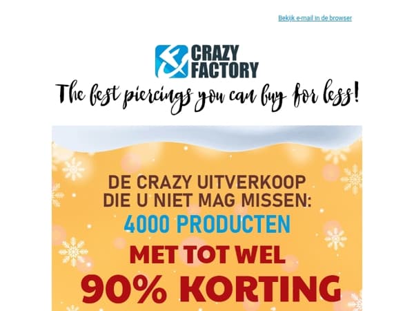 🤩 Tot 90% korting op piercings en meer? Dat is ‘crazy’! Maar we doen het wel, 