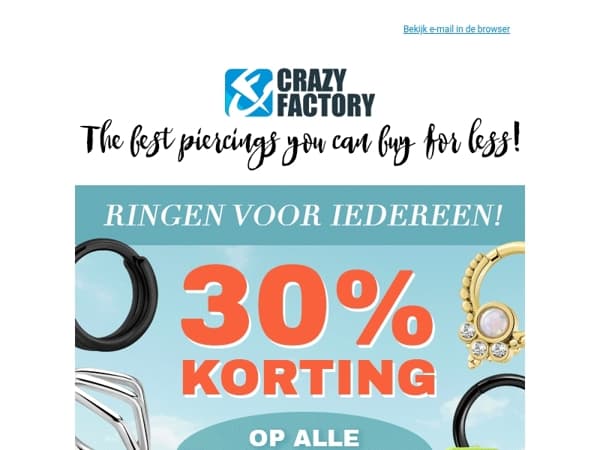 🎉 Piercingringen in overvloed: allemaal 30% korting, 