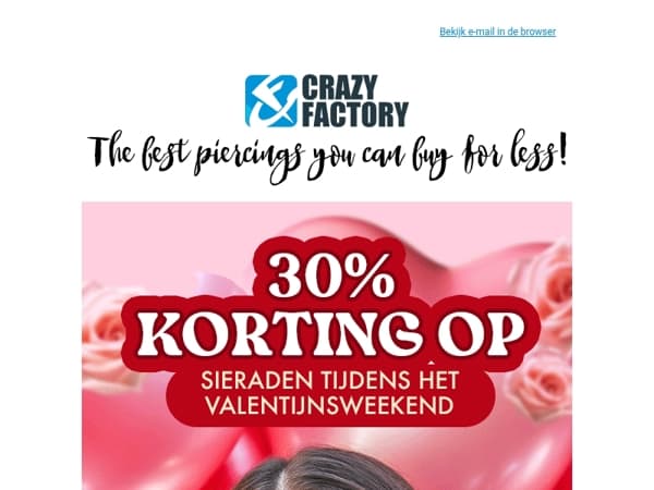 🌹⚡️ Flash sale Valentijnsdag! Het hele weekend 30% korting op sieraden, 