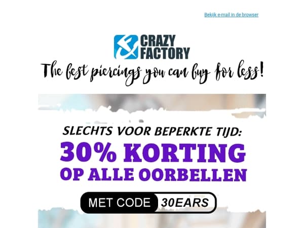 ✨ Aanbieding voor abonnees! 30% korting op oorbellen exclusief voor jou, 