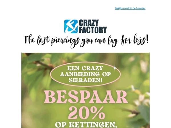 📢 Nu 20% korting op: oorbellen, ringen en kettingen, 