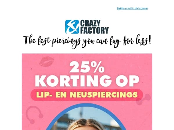 ✨ De uitverkoop van blingbling voor je gezicht start nu, ! 25% korting op neus- en lippiercings