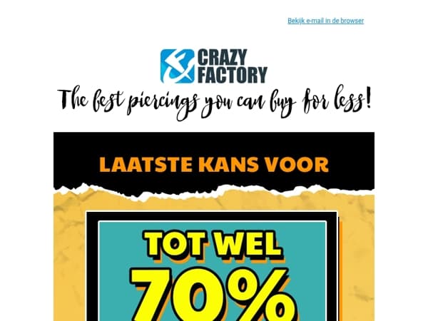 ⏰ Nog enkele uren: tot 70% korting op tunnels en plugs, 