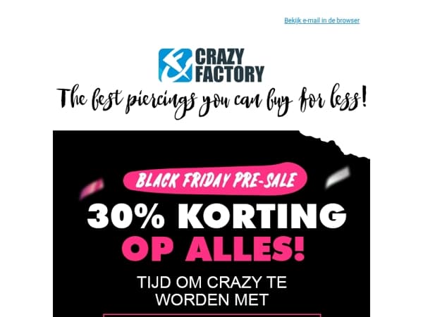 🔥 Alleen Black Friday kan zo gek zijn: 30% korting op alles, !