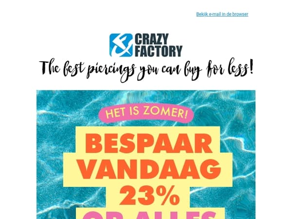 ⏰ We verzetten de klokken en geven 23% korting op alles, !