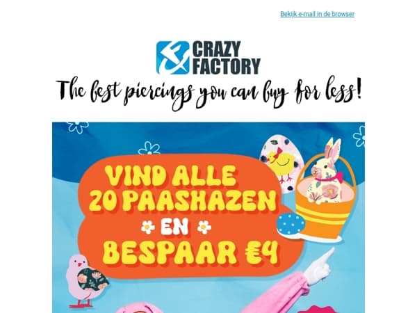 🐰🐣 Vrolijk Pasen! Vandaag is de laatste kans om de paashazen te vinden en €4 te besparen, 