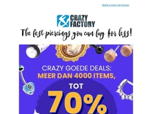 📢 Klaar voor wat crazy deals? Tot 70% korting op meer dan 4000 items,!
