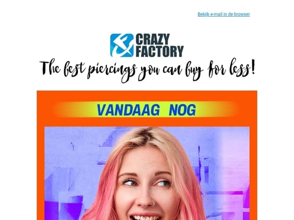 ⏰ De 30% korting op mondpiercings loopt binnenkort af, 