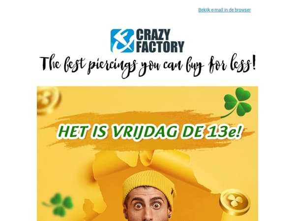 ⚡️ Vrijdag de 13e is jouw geluksdag! ALLEEN VANDAAG 13% korting op alles, 