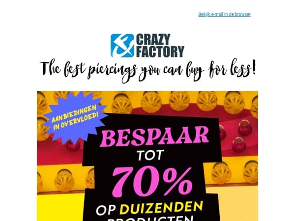 💥 Tot 70% korting op meer dan 4.000 producten, 