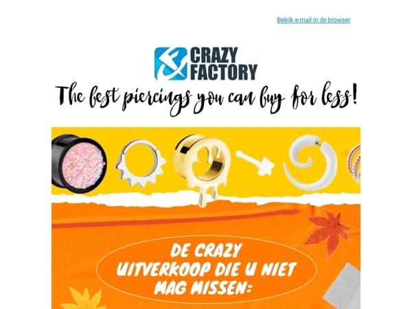 🤩 Tot 70% korting op piercings en meer? Dat is ‘crazy’! Maar we doen het wel, 