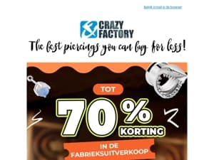 🚨 Uitverkoop alert! Bespaar tot 70% in de Fabrieksverkoop, 