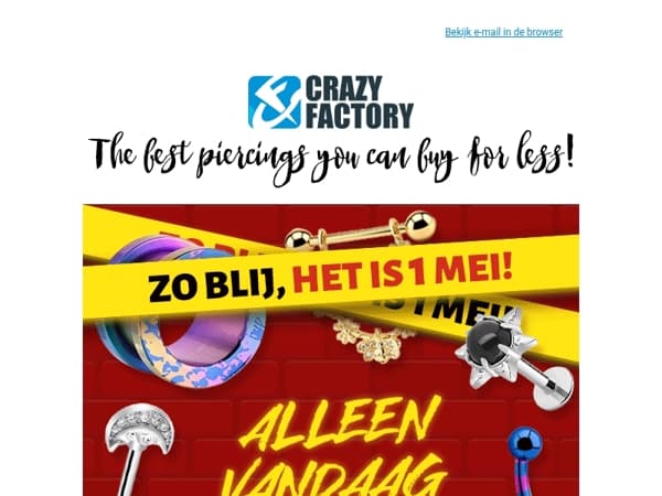 25% korting op alles voor 1 mei 💪, 