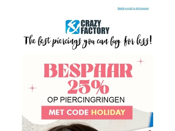🎄🎁 Pre X-Mas special: Piercingringen nu 25% korting,  (gewoon omdat we zo aardig zijn)