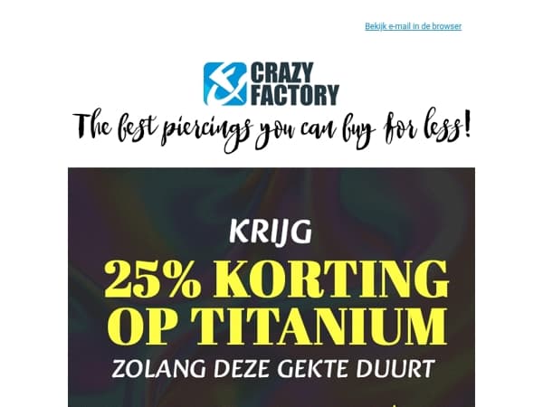 📢 Alles titanium: bespaar 25% zolang de voorraad strekt, 