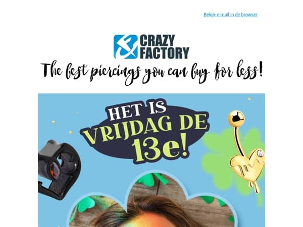 ⚡️ Vrijdag de 13e is jouw geluksdag! ALLEEN VANDAAG 13% korting op alles, 