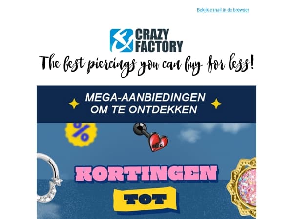 💰 Aanbiedingen tot 70%! Piercings en meer met grote kortingen, 