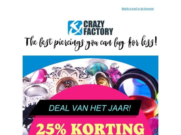 Vier Wereldpiercingdag met 25% korting op piercings 🧨, 