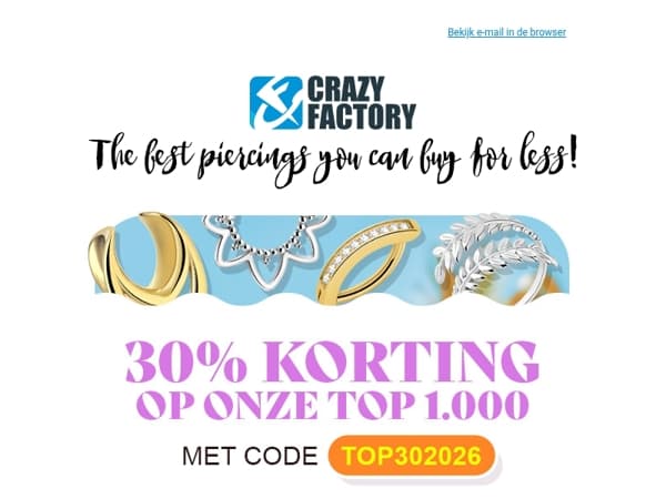 🚨 Weet je zeker dat je 30% korting op de top 1.000 wilt missen, ?