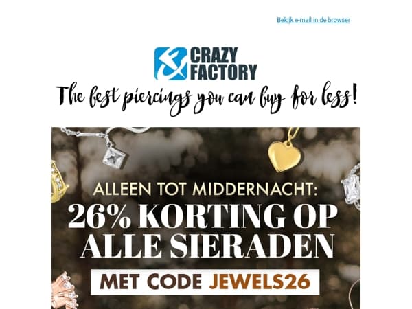 ⏰ Dit is je laatste kans op 26% korting op sieraden, 