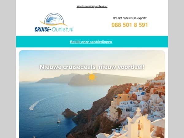 Nieuwe cruisedeals, nieuw voordeel!