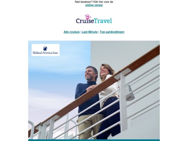 Laatste kans! Exclusief voordeel op cruises met Holland America Line