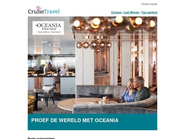 Proef de wereld met Oceania Cruises