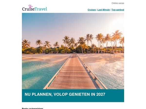 Nu plannen, volop genieten in 2027