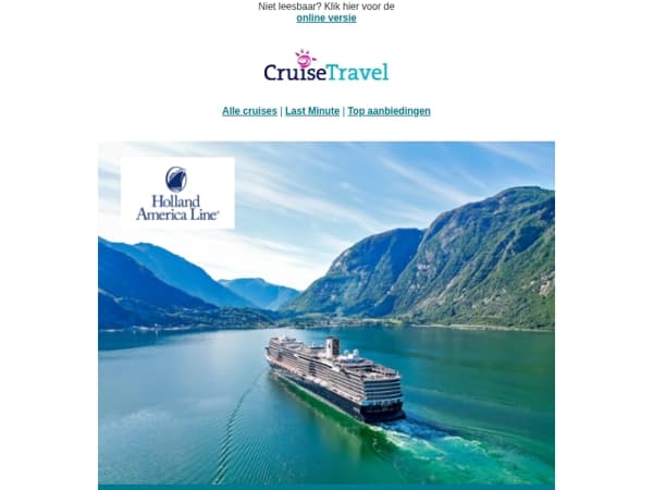 Vroegboeken loont bij Holland America Line!