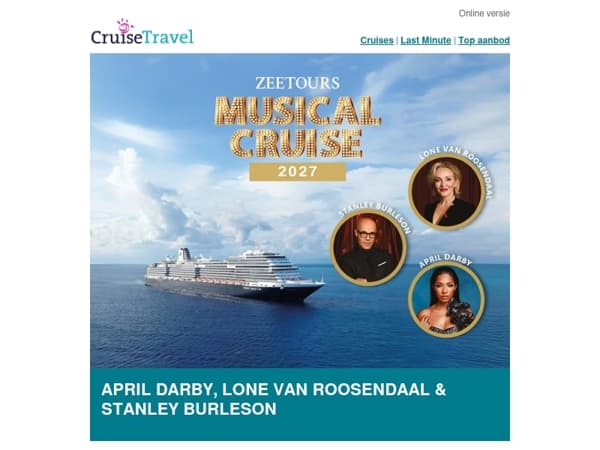 Tromgeroffel… dit zijn de artiesten van de Musical Cruise 2027