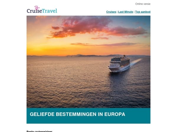 Cruises langs de meest geliefde bestemmingen van Europa