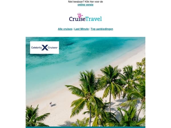 Mis het niet: Celebrity Cruises met 75% korting voor de 2e persoon + meer voordeel ⚡