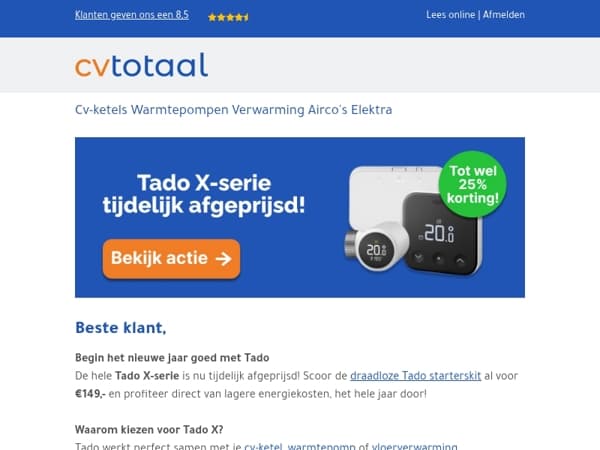 Tado X tijdelijk afgeprijsd!