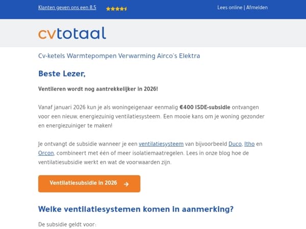 Ventileren wordt in 2026 nog aantrekkelijker!
