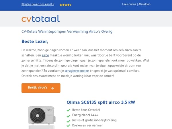 De beste airco's voor de zomer