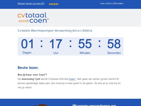 Aftellen tot Coen⁺