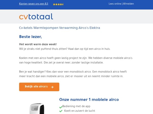 Bestel nu je airco en wees de hitte voor