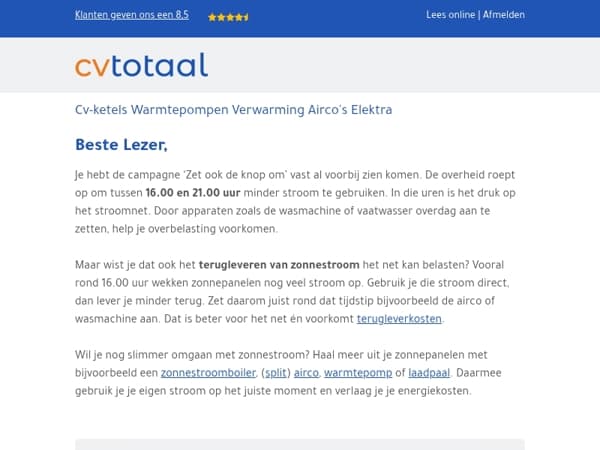Zet ook de knop om: gebruik stroom op het juiste moment