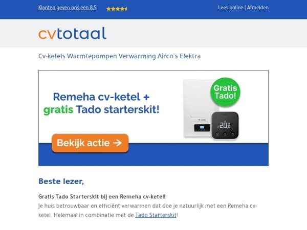 Gratis Tado bij een Remeha cv-ketel! 🎁