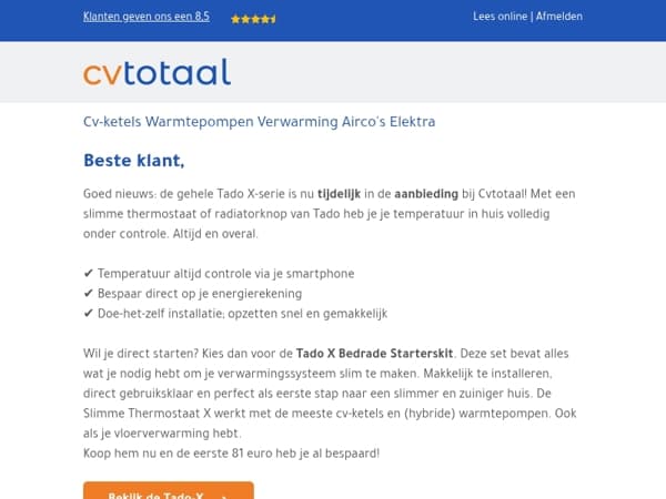 Tado X Serie - Tijdelijke aanbieding