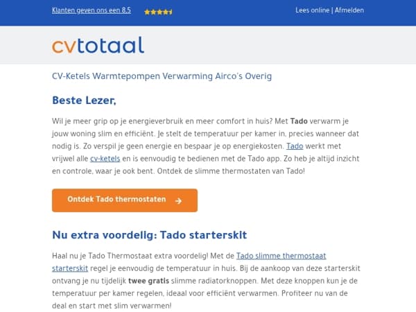 Bespaar energie met Tado thermostaten