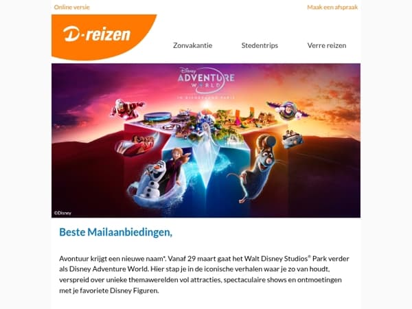 De verhalen waarvan je houdt, worden avonturen die je beleeft in Disneyland® Paris.