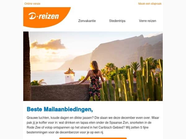 Vlieg de decemberzon tegemoet ✈️