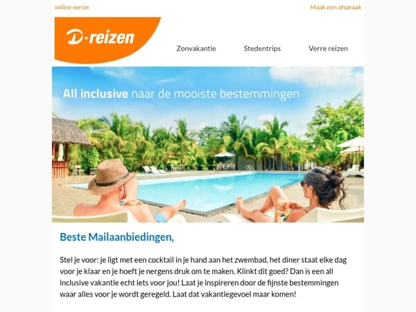 Alles geregeld. Alleen nog maar genieten.