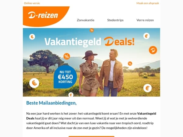 Mailaanbiedingen, de Vakantiegeld Deals zijn begonnen!
