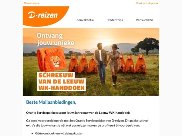 Mailaanbiedingen, scoor jouw gratis WK handdoek bij het Oranje Servicepakket 🧡