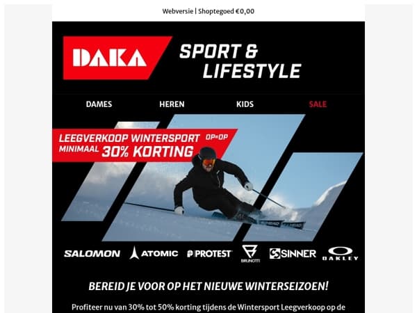 Minimaal 30% korting tijdens de Wintersport Leegverkoop! ⛷️